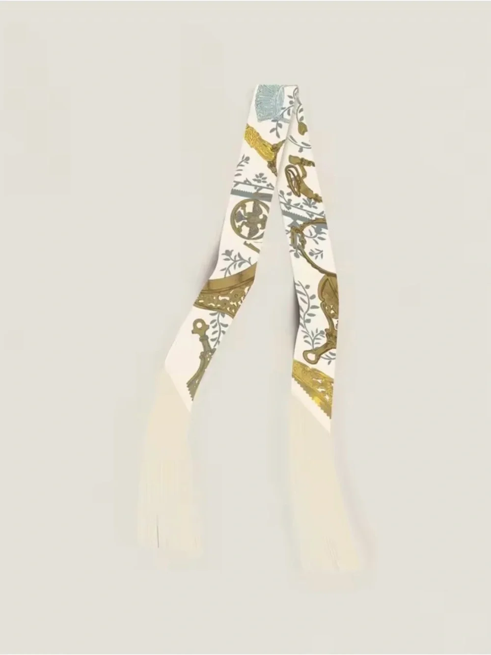 130x5cm Silk Tassel Cashew Print Scarf Women's All-season Twilly